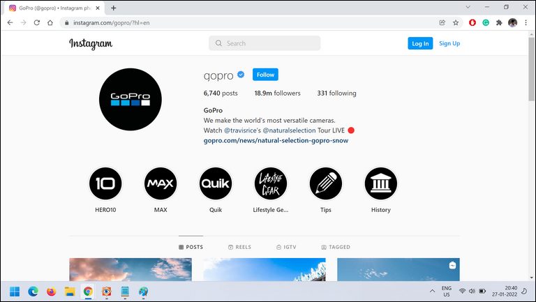 GoPro Instagram account