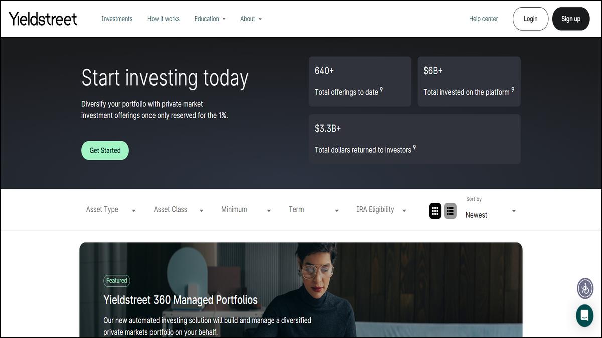 Yieldstreet Alternative Investment Platform