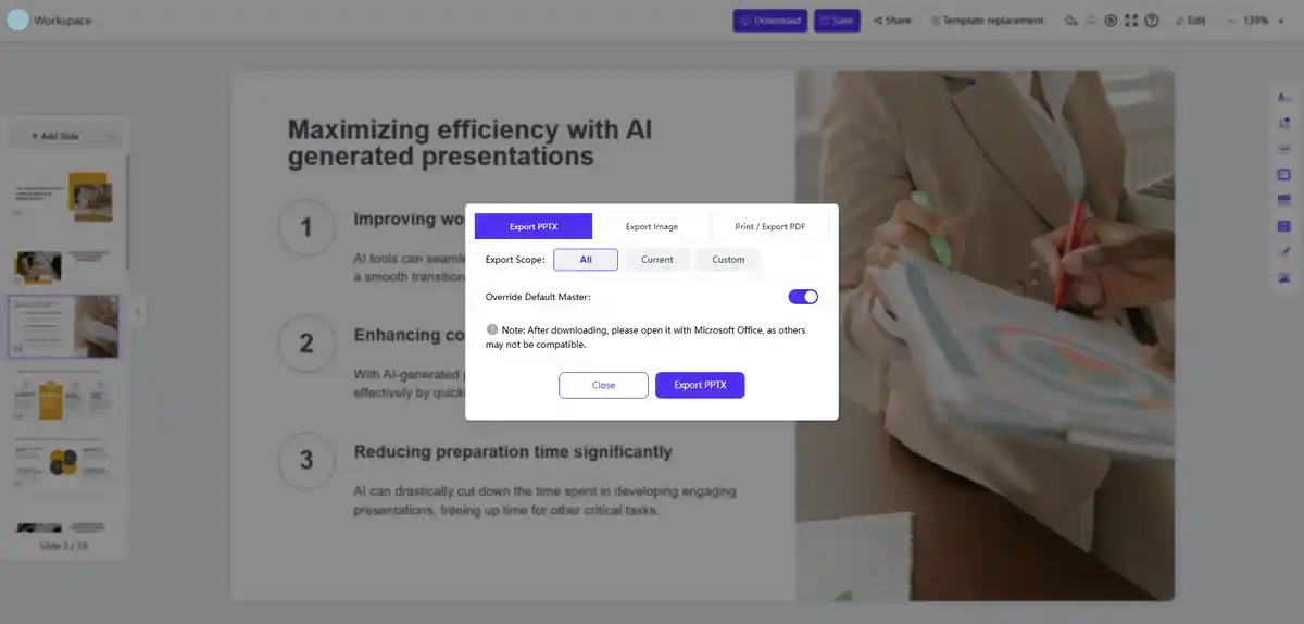 Get Started with WorkPPT AI presentation maker 2