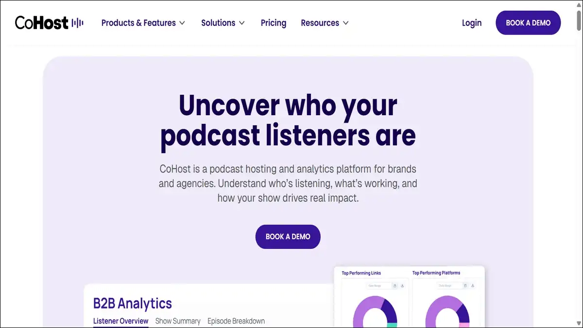 CoHost is a podcast hosting and analytics platform