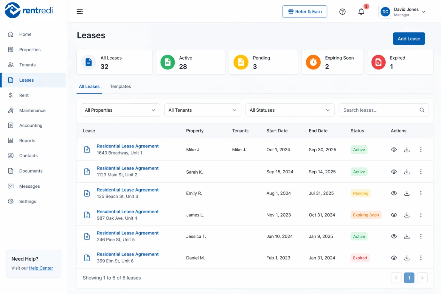 RentRedi let you organize leases and access documents anytime