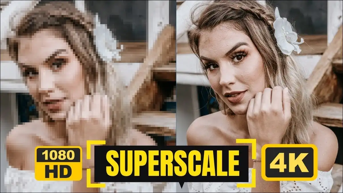 DaVinci Resolve Super Scale AI upscaling comparison for pixelated video