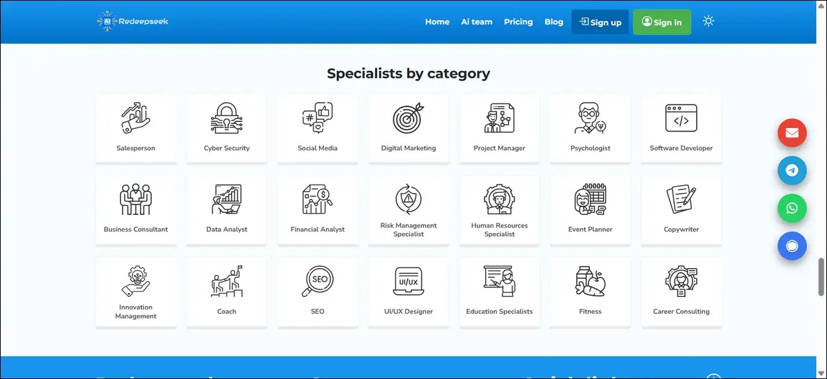 RedeepSeek AI Specialists Category