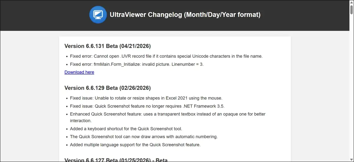 UltraViewer Version 6.6.131 Beta
