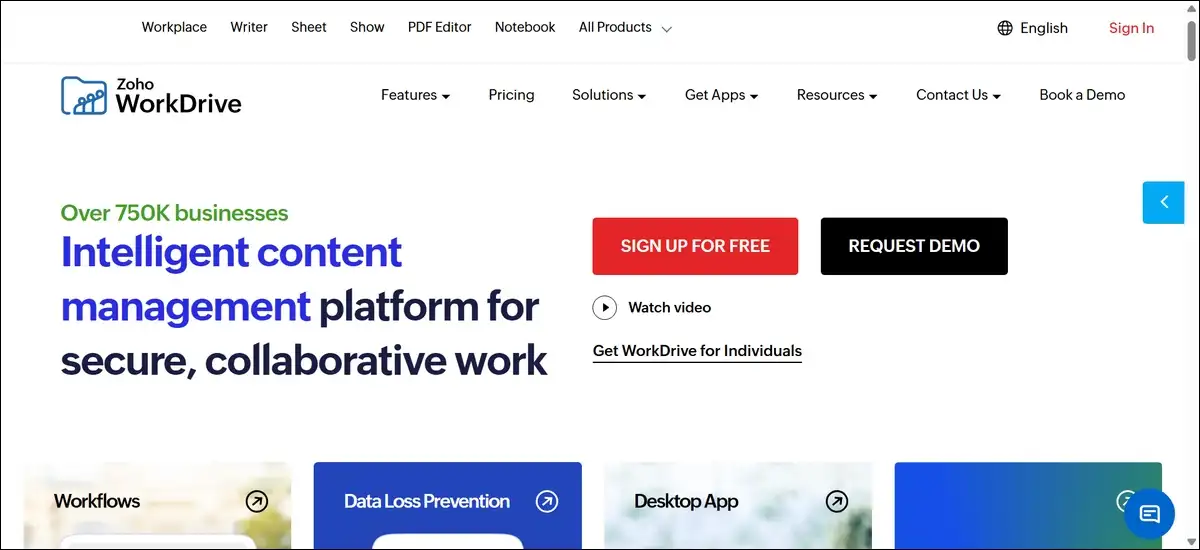 Zoho WorkDrive: Best for Zoho Ecosystem Users