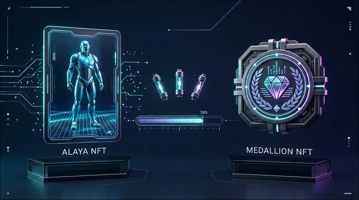 Alaya NFT and Medallion NFT comparison with experience and energy mechanics
