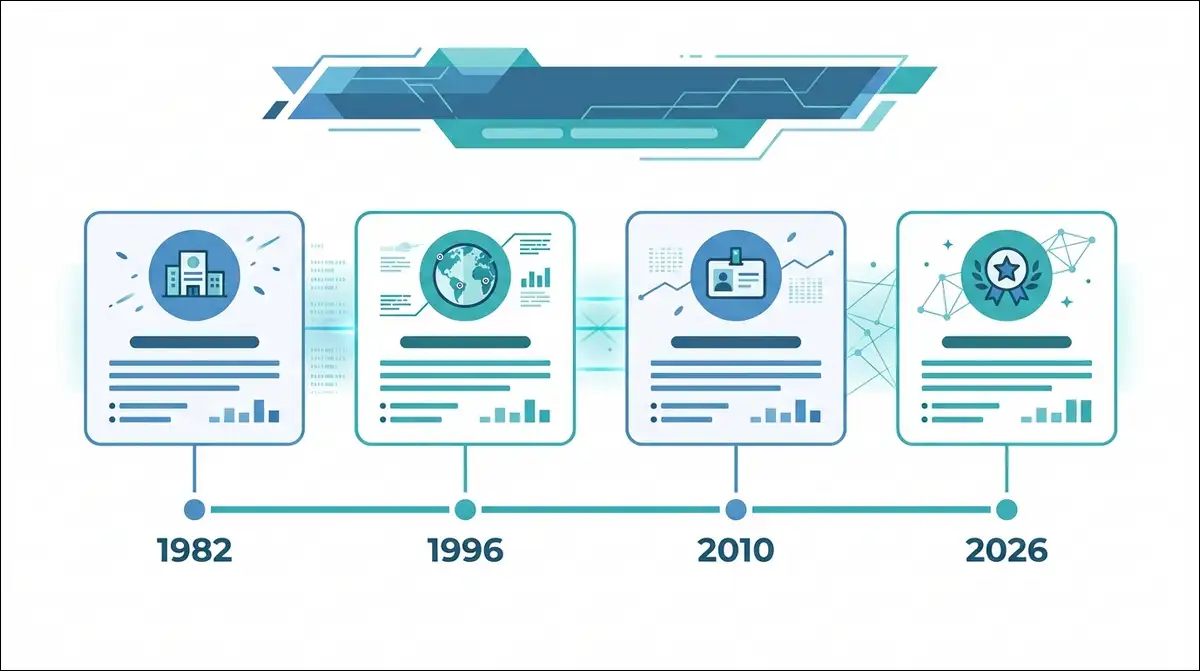 Timeline showing Centricity ShiftSelect ownership history from API Healthcare in 1982 through GE Healthcare and Veritas Capital to symplr.