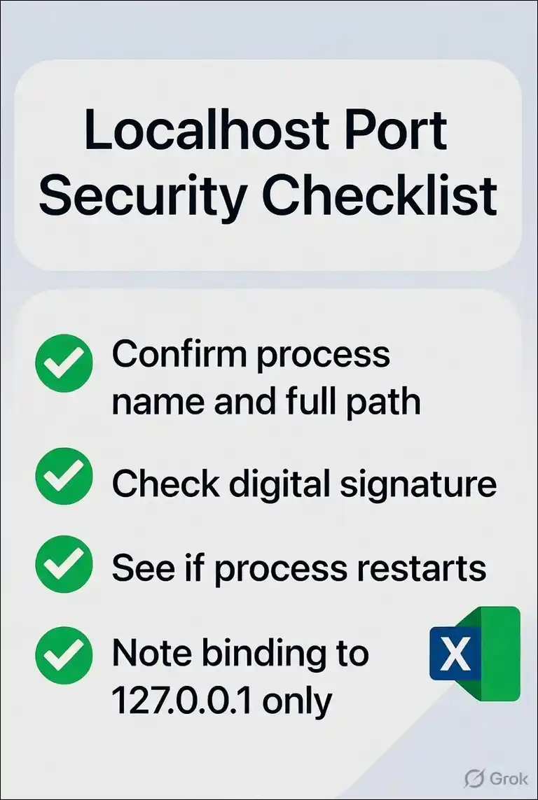 Quick security and troubleshooting checklist for 127.0.0.1 high ports
